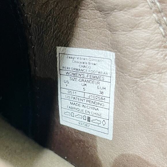 Chaco Zaagh Gunnison Leather Slip On Vibram Sole Loafers Chocolate Brown Size 7 - Picture 6 of 8